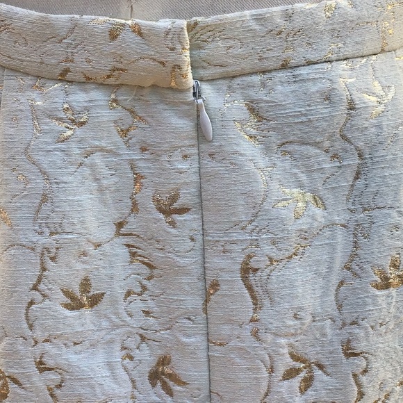 VTG Mary McFadden Lurex Leaf Pencil Skirt S - Picture 11 of 12